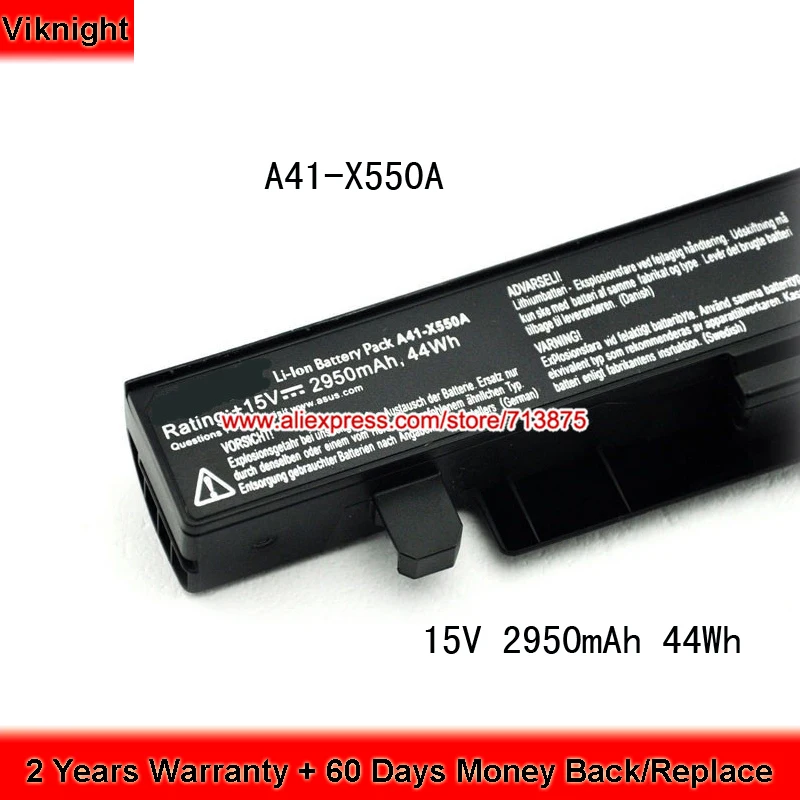 Original 15V 2950mAh A41-X550A x550 Battery for Asus A41-X550 X550J X550 X550D X550B X550V X550JX X450C 44Wh