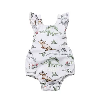 

Summer New Newborn Baby Boys Girls Dinosaur Backless Bodysuit Sunsuit Outfits Summer Baby Girl Bodysuits Cotton O-neck