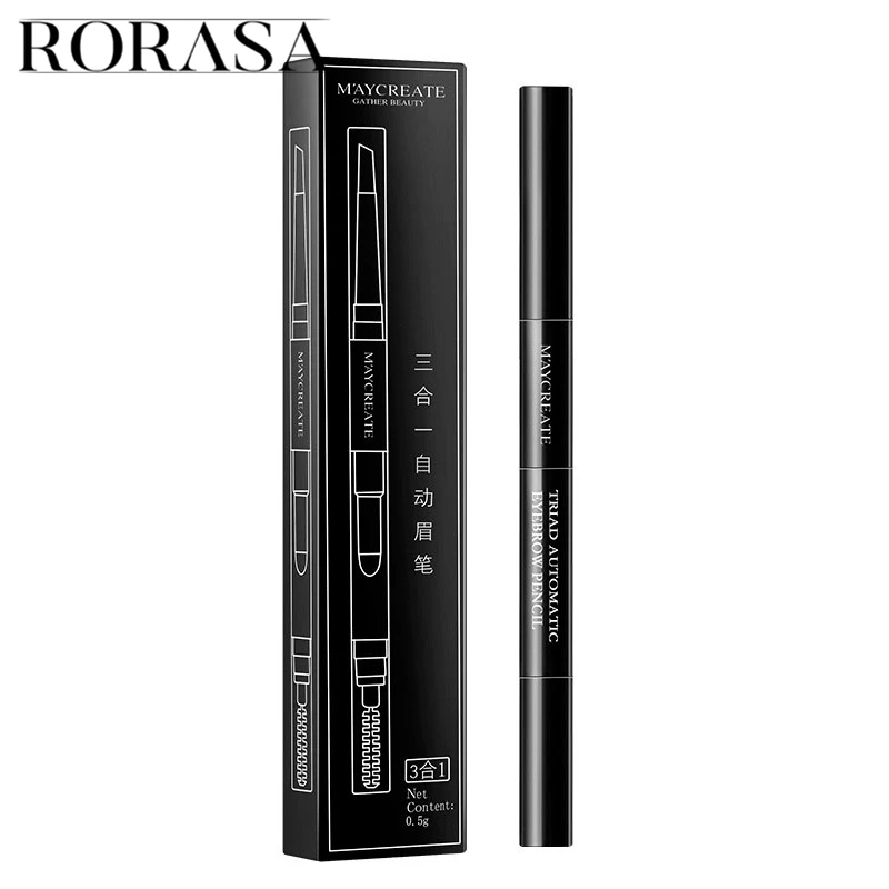 Offer Chance of  3 in 1 Double Head Automatic Eyebrow Pencil Long-lasting Natural Eye Brow Pen Eyebrow Power with Br