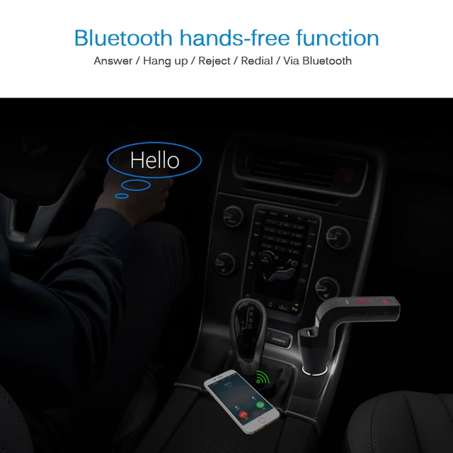 Bluetooth Wireless Car MP3 Music Audio Player Hands Free FM Transmitter Radio Music Player with LCD Display