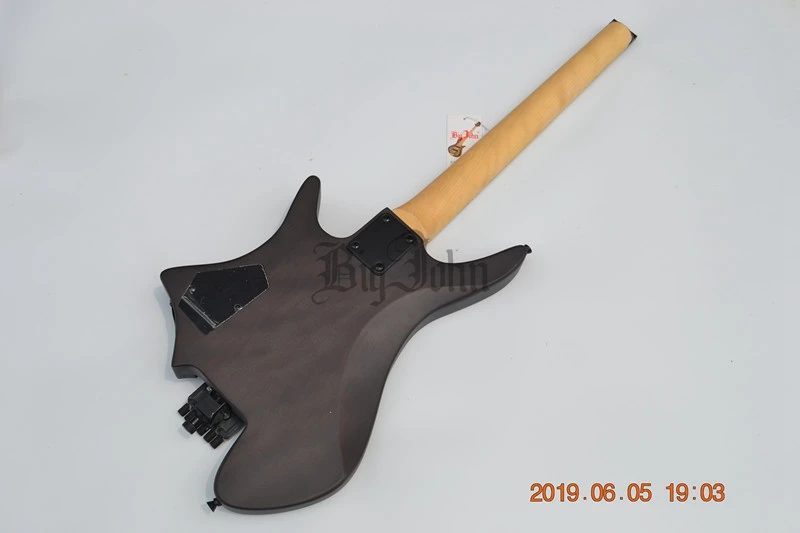 Новая Fretted электрическая гитара без головы матовый корпус из красного дерева и