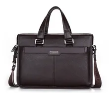 Quality 100% First Layer Genuine Leather Men Messenger Bags Business Portfolios Briefcase 15.6” Laptop Shoulder Bag #VP-P112811