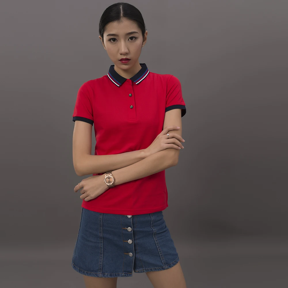 

New 2018 Summer Brand Solid Golf Polos Women Shirt Slim Sports Short Sleeve Breathable Women tennis Shirts Clothing