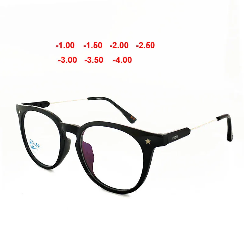 

0 -1 -1.5 -2 -2.5 -3 -3.5 -4 Finished Myopia Glasses Men Short-sight Eyewear Black Transparent Frame Women Myopia Glasses