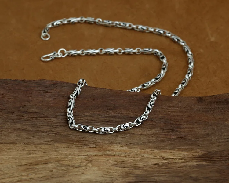 FNJ цепочка ожерелье s 925 серебро 4 мм 45 см до 80 см S925 тайское серебро женское и мужское ожерелье