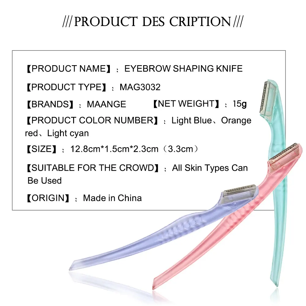MAANGE 1/3 шт. электрическая бритва триммер для бровей лица для ухода за волосами для бровей лезвия Нержавеющая сталь лезвие набор кисточек для макияжа инструмент