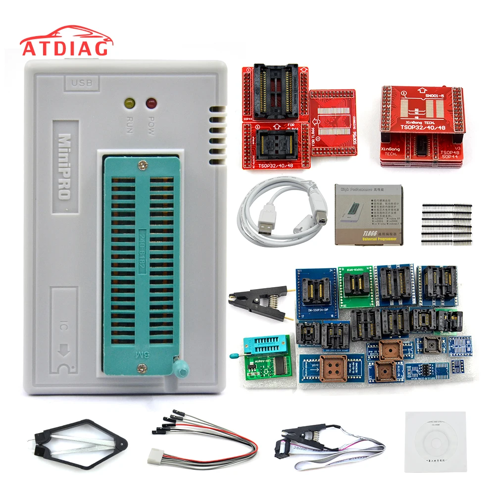 XGECU лучшее качество TL866ii плюс программист + 28 деталей поддержка MCU AVR EEPROM EPROM 27 29 37 39