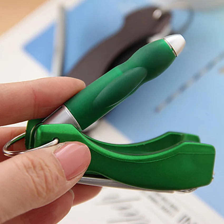 1 шт. переносная шариковая ручка с цепочкой для ключей 0,7 мм Синие складные металлические кусачки для ногтей шариковые ручки мини офисные школьные принадлежности