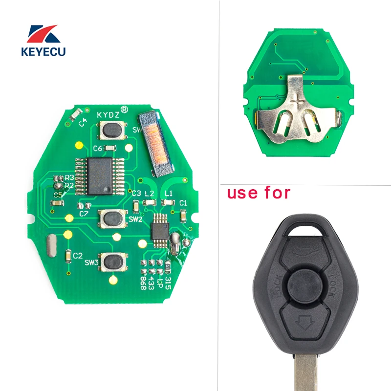 

KEYECU Replacement KYDZ Remote Key PCB Circuit Board 315/315LP/433/868MHz ID46 PCF7942 for BMW CAS2 System