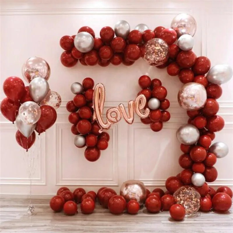 

2018 new arrival Pomegranate red balloon 30pcs/lot 10inch Double layer baloons decors Wedding balloons birthday party supplies