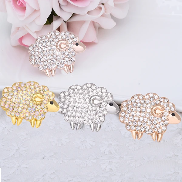 Новые Стразы брошь винтажная Милая Strass Mujer красивая Хрустальная с овцой животное