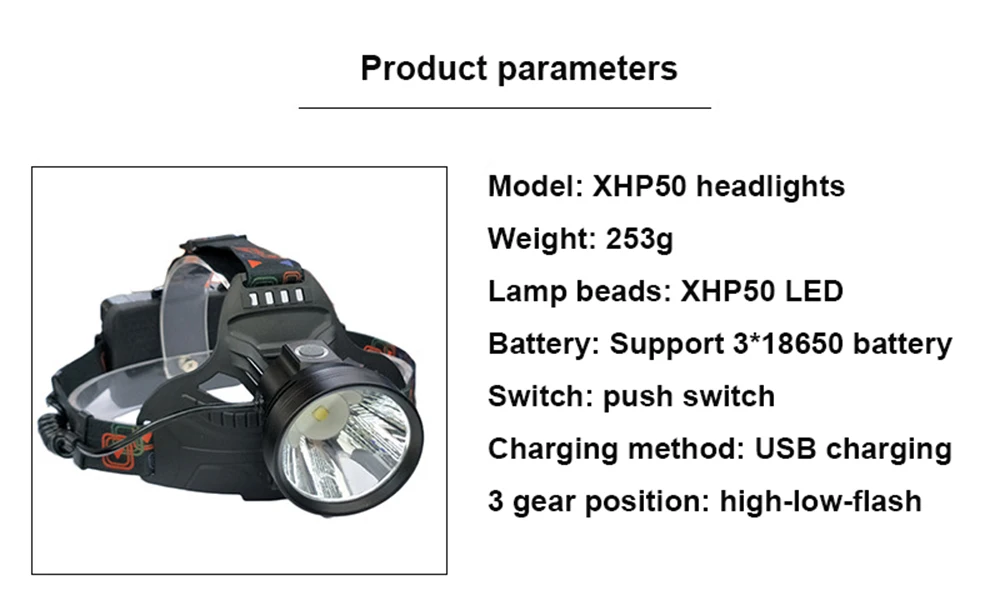 Светодио дный фары супер яркий 30 Вт чип 3000 люмен XHP50 светодио дный фара для Открытый Отдых тактический фонарь головного света с 18650