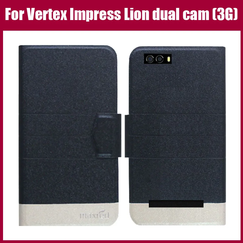 

Hot Sale! Vertex Impress Lion dual cam (3G) Case New Arrival 5 Colors Fashion Flip Ultra-thin Leather Protective Cover Phone Bag