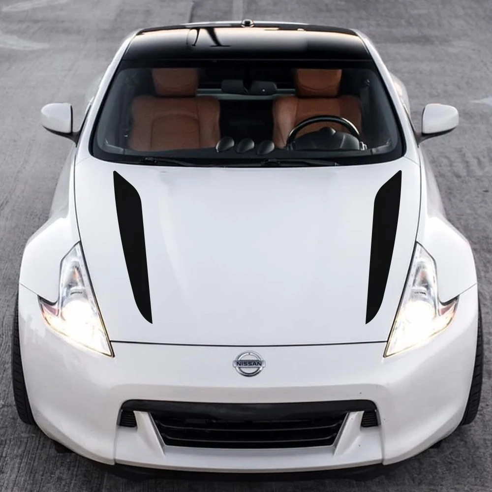 

2pcs Car Hood Cover Stickers Auto Long Stripe Decals Vinyl Film For Audi BMW Ford Volkswagen Toyota Renault Peugeot Mercedes Honda Universal Car Tuning Accessories