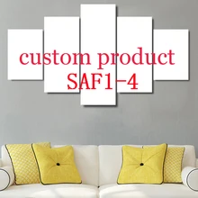 SAF1-4 US Soldier with American Flag Custom Painting 5 Panels Framed for Livingroom Background Decoration Posters Drop Shipping