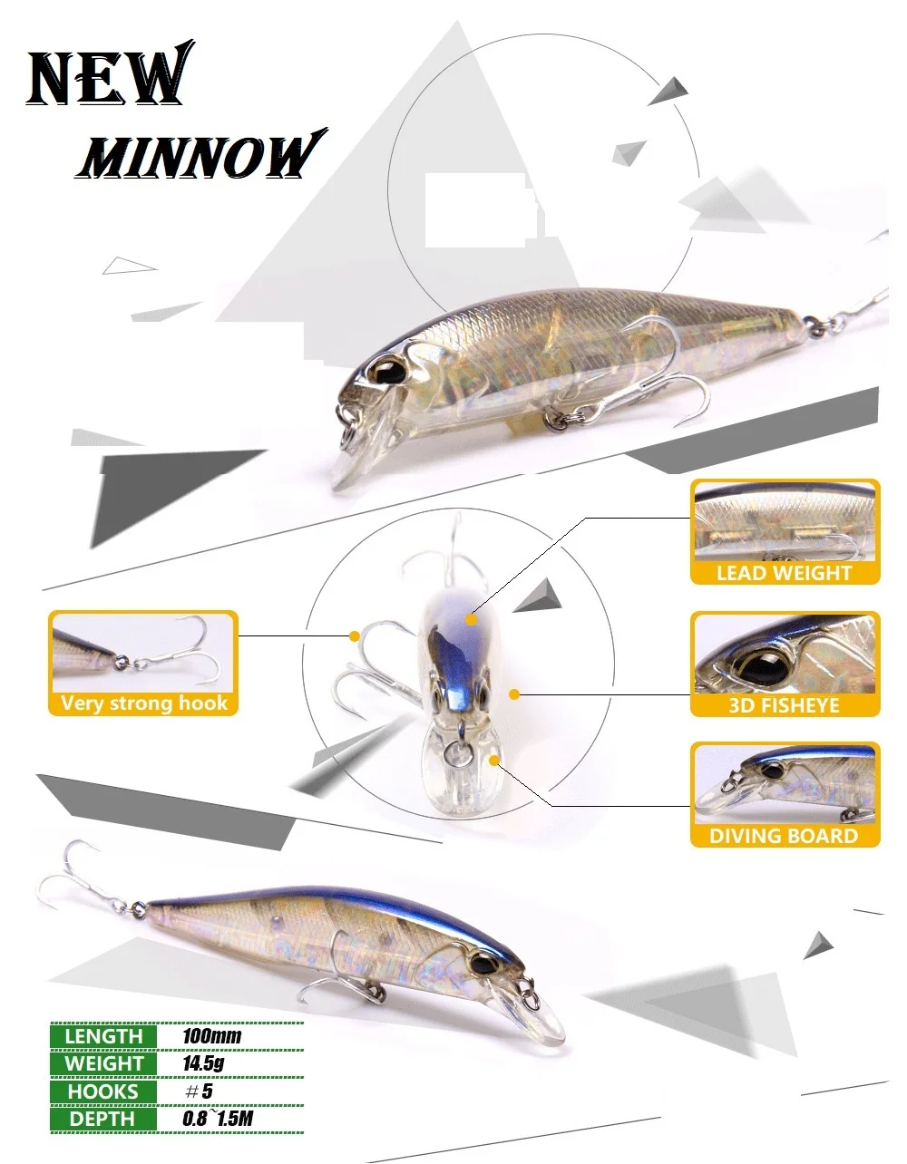 Новые 14g 10 мм Minnow приманки для ловли рыбы; много цветов; Зимние Высокое качество плавающая качели плавающая приманка рыболовные снасти воблер pesca подледной рыбалки