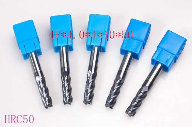 

cnc cutter tool TAPC tungsten alloy milling cutter HRC50 4F*4.0*4*10*50