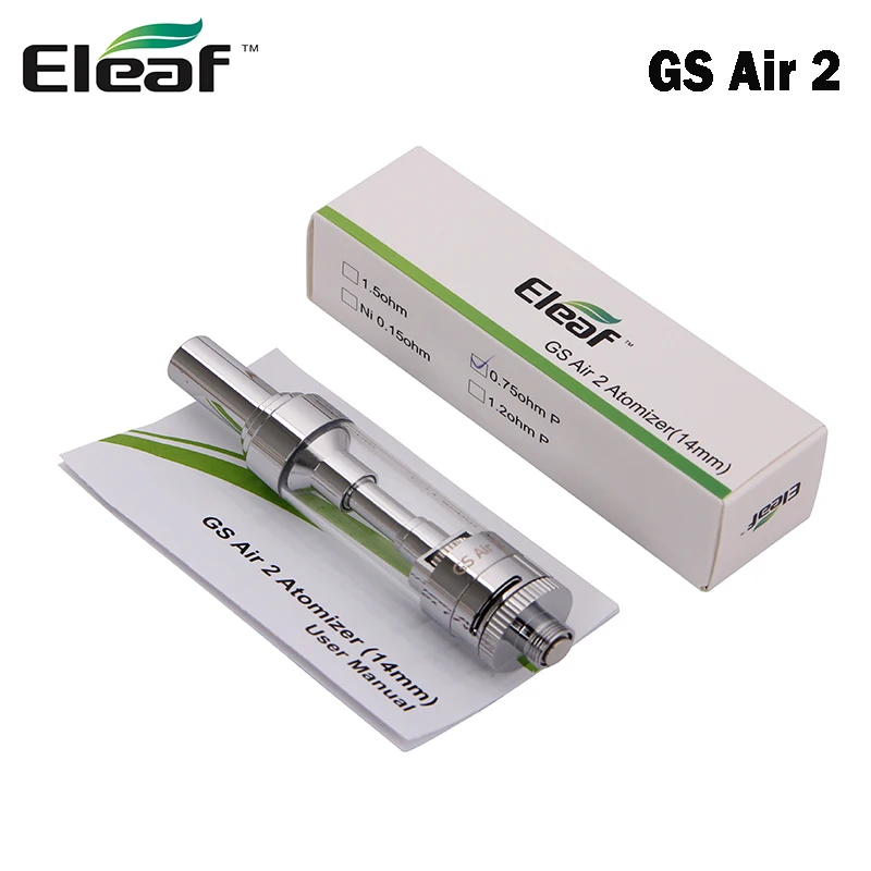 

Original Eleaf GS Air 2 Atomizer Adjustable Airflow 2ml Tank 0.75ohm Match for Electronic Cigarettes Istick Basic Box Mod