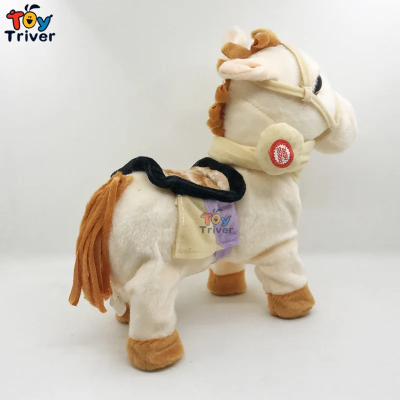 30 см электрическая плюшевая игрушка лошадь Поющая и ходячая техника пони электронная лошадь смешные игрушки для детей подарок на день рождения