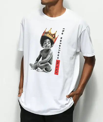 

Notorious BIG Biggie B.I.G. Baby White T-Shirt Tee Crown NWT 100% Authentic