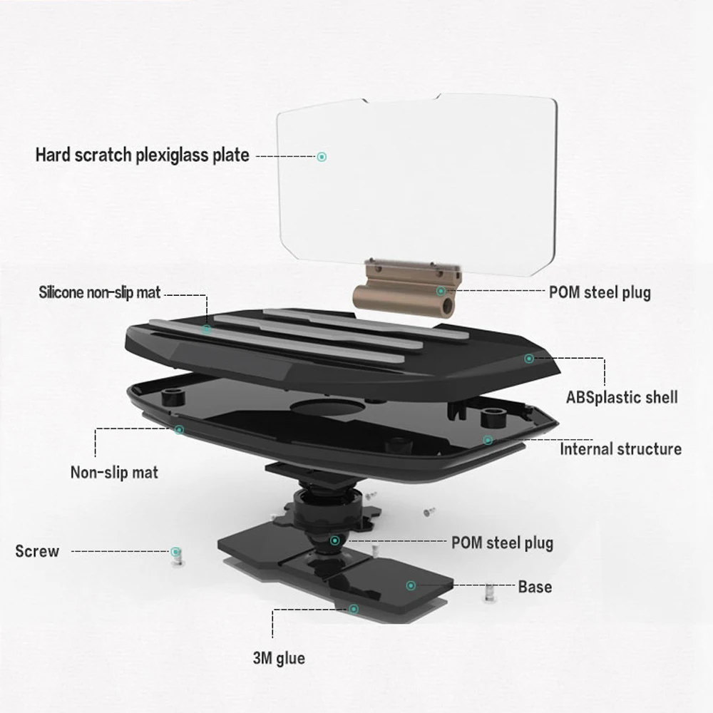 Kebidumei Автомобильный держатель для мобильного телефона, автомобильный HUD Дисплей, кронштейн, лобовое стекло, проектор, gps навигатор, автомобильный держатель, подставка для телефона