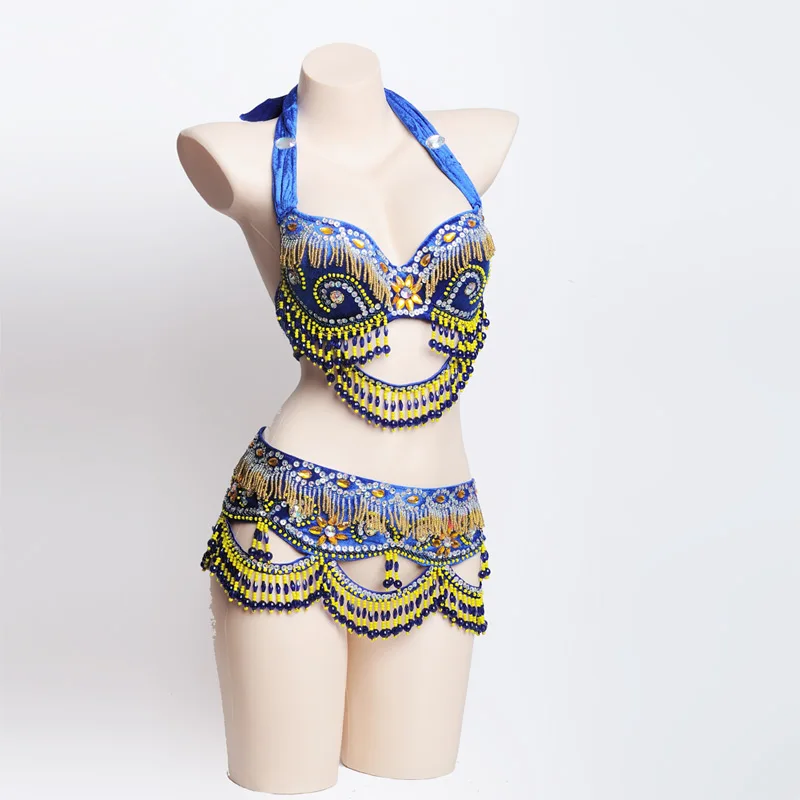 

Hot Sale Women's belly dance set costume belly dancing clothes Sexy Night dance bellydance Carnival Tops Chain BRA Belt WY7106