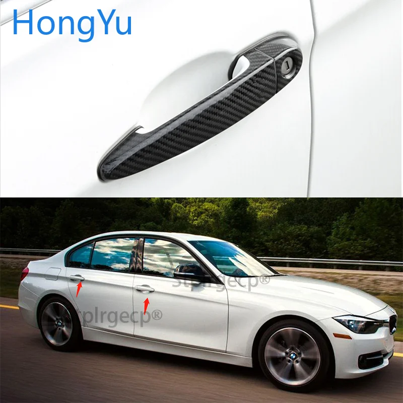 For  BMW 3 series E90 E91 E92 E93 F30 F31 F35 Auto Exterior Carbon Fiber Made Door Handle Cover Sticker Decorations Overlay Trim