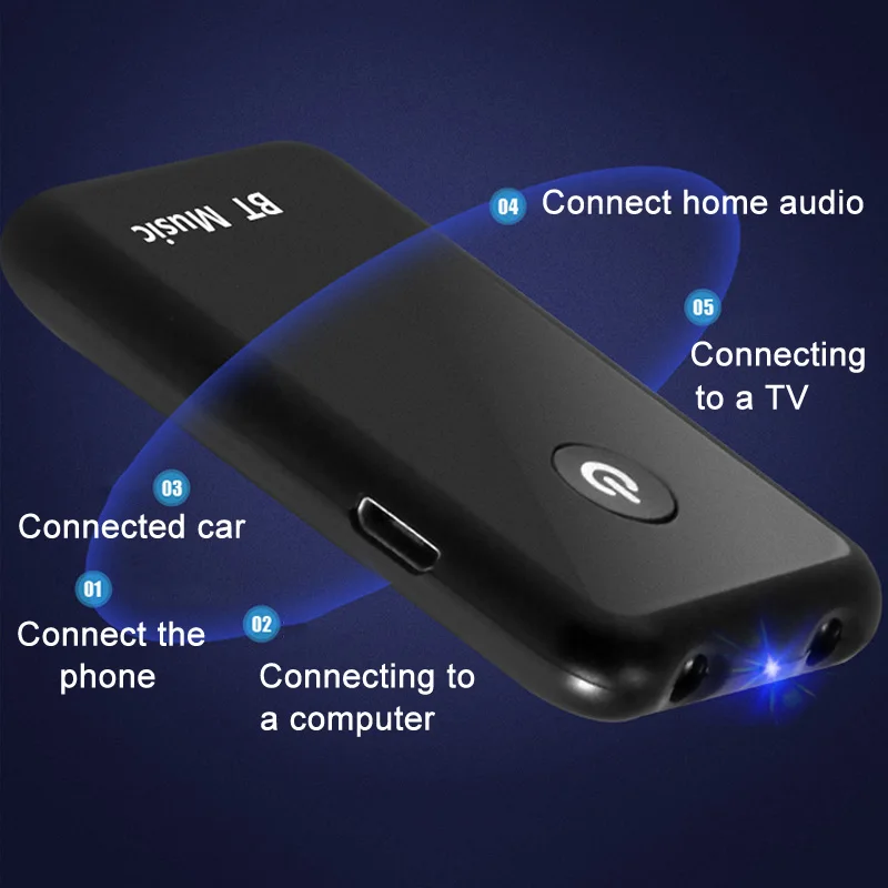 

2 In 1 Wireless Bluetooth V4.2 Transmitter Receiver Dongle 3.5mm Aux Stereo Hi-Fi Audio Adapter QJY99