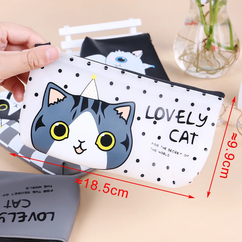 Чехол карандаш из искусственной кожи Kawaii Cat Водонепроницаемые канцелярские