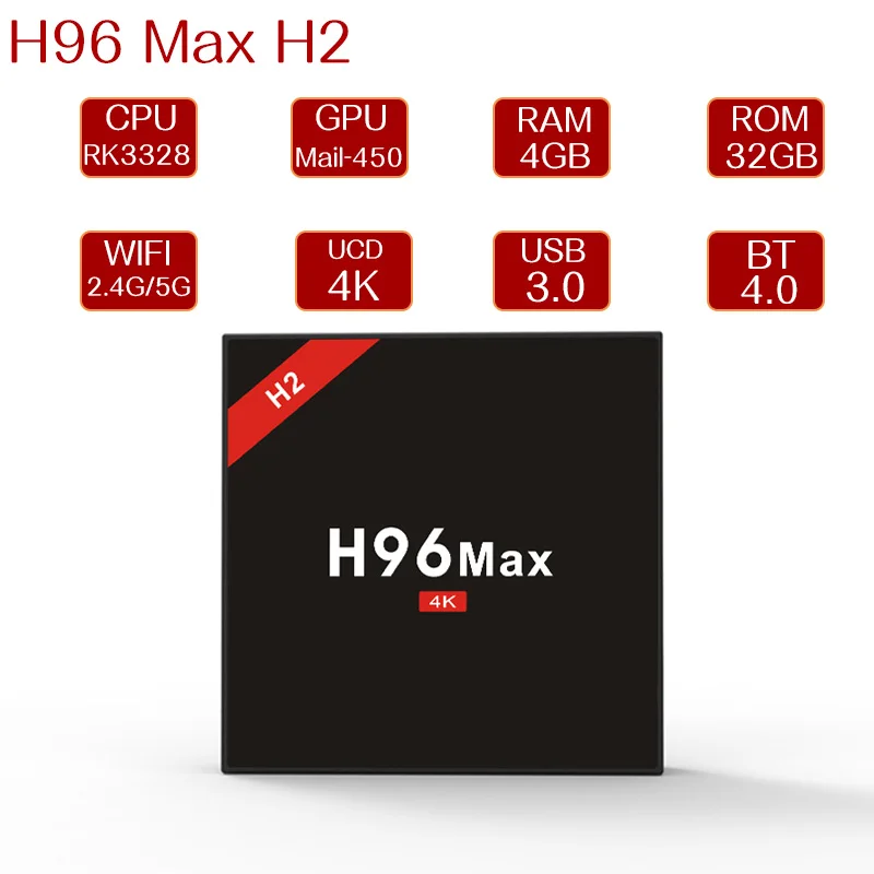 H96 max Android tv box CPU RK3328 chipset quad Core 4 Гб RAM 32 ROM 7 1 smart 2 4G/5G WIFI PK A95X|ТВ-приставки и