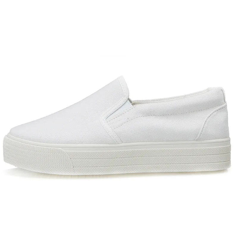 

Girl's Fashion White Loafers Woman Thick Sole Tenis Wedge Height Moccasins Shoe Cheap Casual Summer Spring Shoes