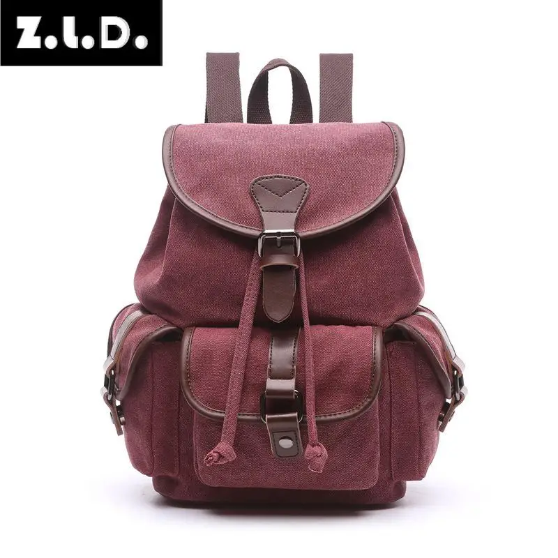 Лидер продаж новый трендовый женский холщовый рюкзак Z.L.D. однотонные