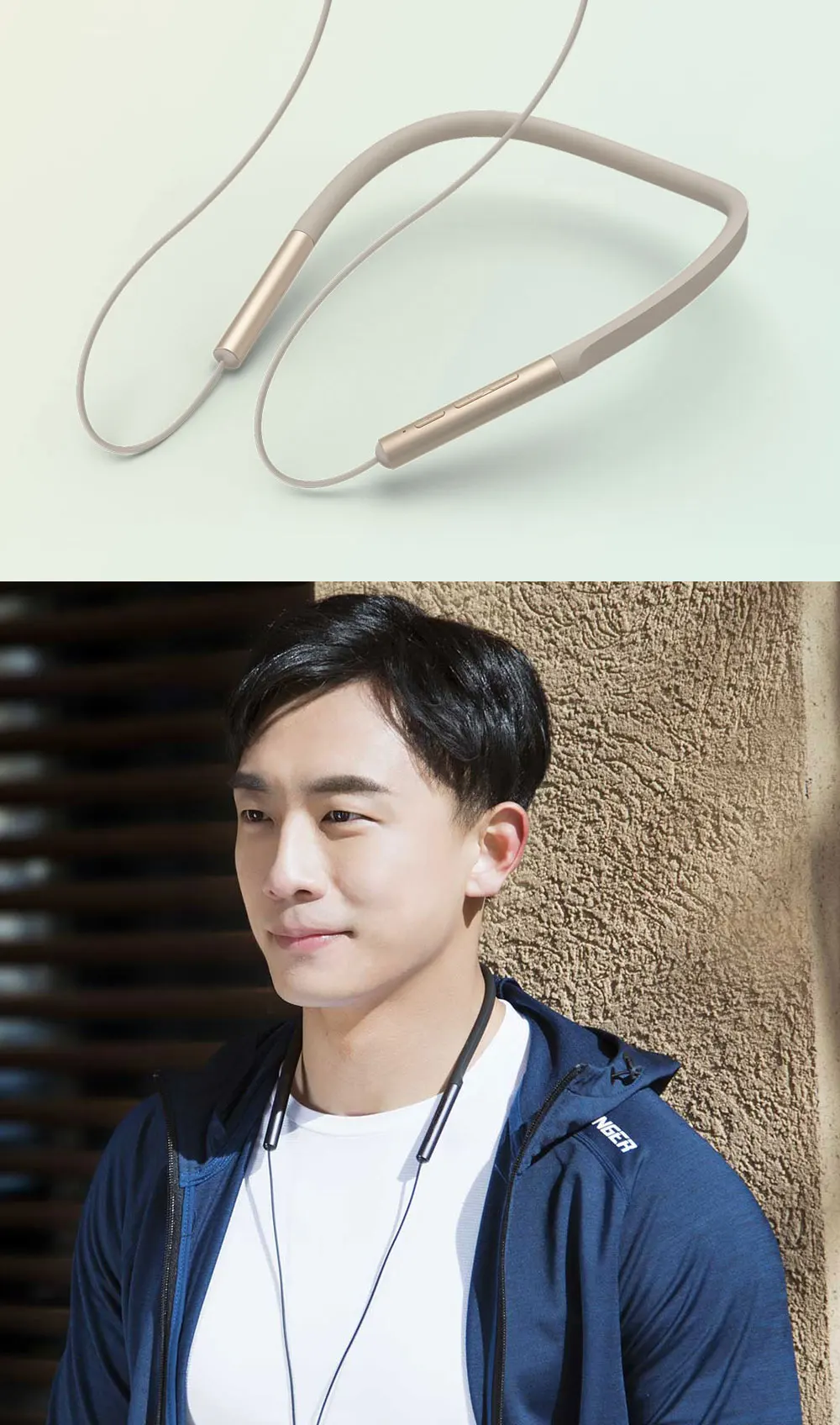 Xiaomi ожерелье с Bluetooth воротник наушники беспроводной Магнитная с микрофоном спортивные гибридный двойной драйвер уход за кожей