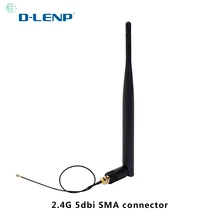 Dlenp 2,4 GHz WiFi 2,4G антенна 5dBi антенна RP-SMA Male беспроводной маршрутизатор+ 21cm PCI U. FL IPX к RP SMA мужской косичка кабель