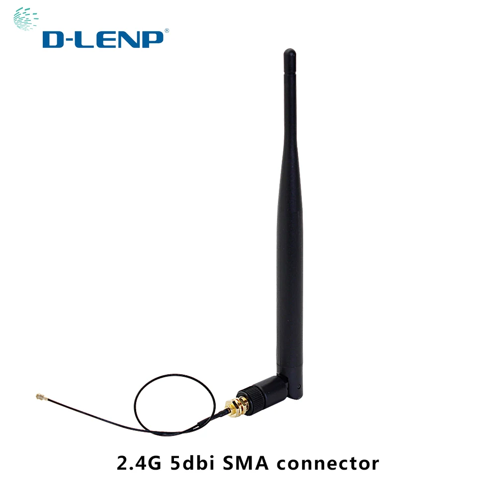 Dlenp 2,4 ГГц Wi Fi 2,4 г телевизионные антенны 5dBi антенна RP-SMA мужской беспроводной маршрутизатор + 21 см PCI U. FL IPX для RP SMA мужской косичка кабель