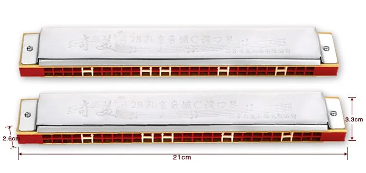 Тремоло губная гармоника 28 отверстий Широкий диапазон C Ключ армоника тремоло и акцент рот Ogan Instrumento Musicais тремоло губная гармоника 28 отверстий
