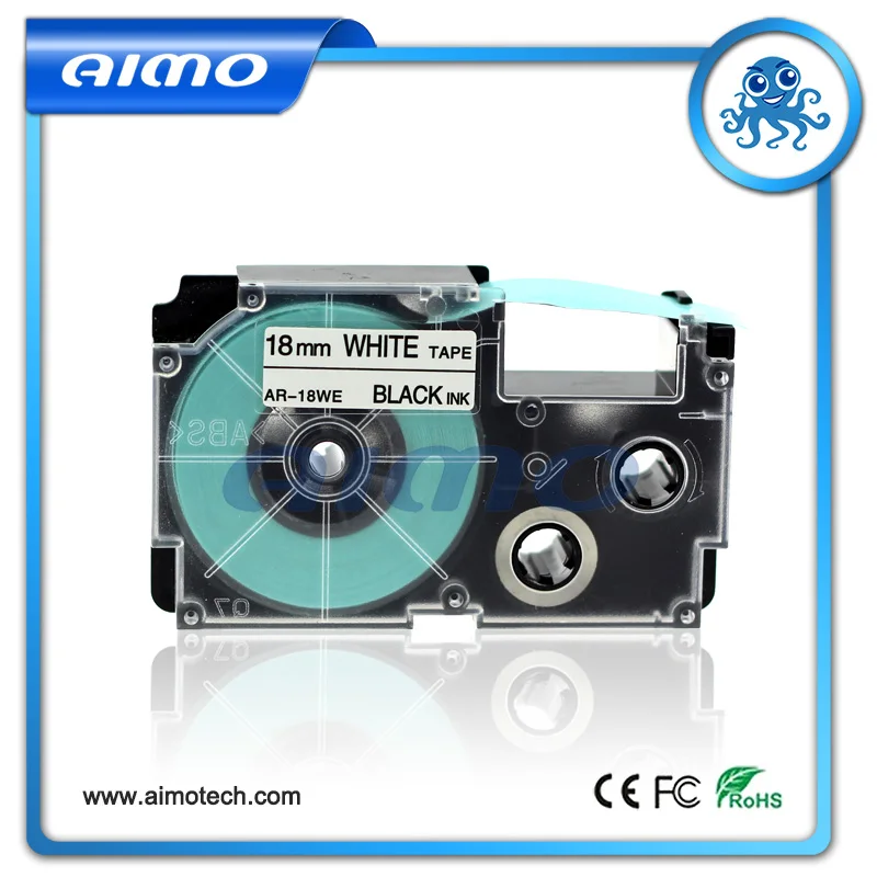 

5pcs compatible black on white 18mm label tape XR-18WE for casio label printer made in china with good quality