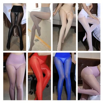 

Women Traceless High Waist Pantyhose Shiny Than Oil Glossy Ultra Thin Seamless Crotch Transparent Smoothly Magic Tights