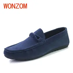 Wonzom Для мужчин модная повседневная обувь мужской искусственной замшевая обувь Sapato Мокасины без шнуровки на плоской подошве для вождения