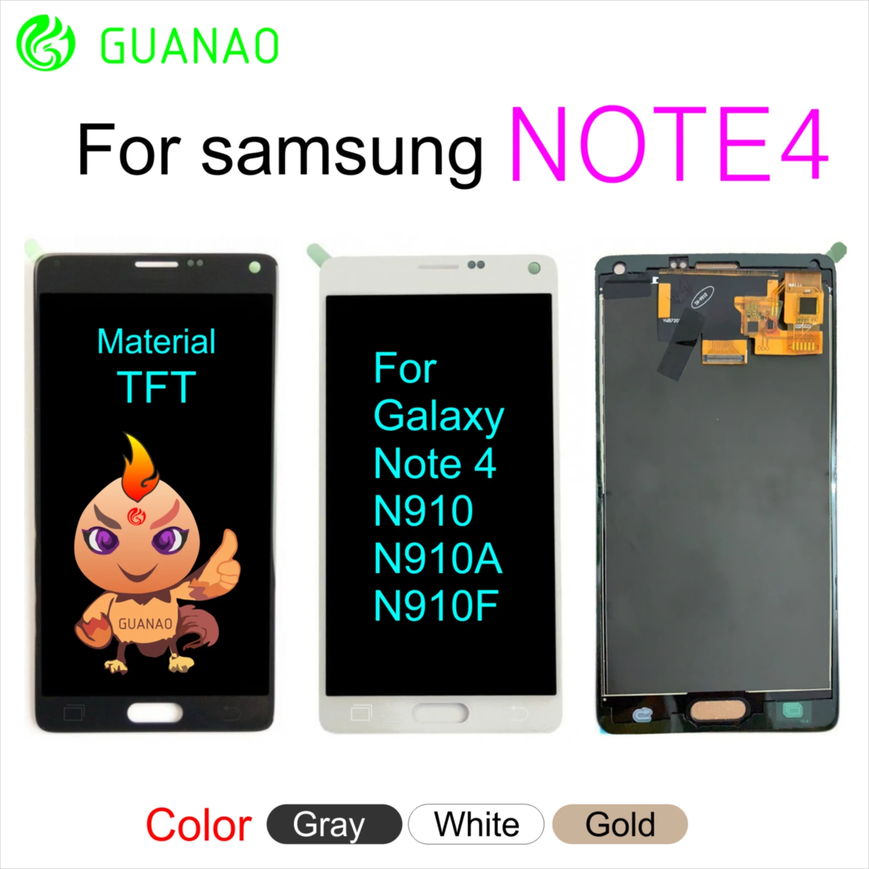 

LCD Display For Samsung Galaxy Note 4 Note4 N910 N910A N910F LCD Display with Touch Screen Digitizer Assembly Replacemnt Screen
