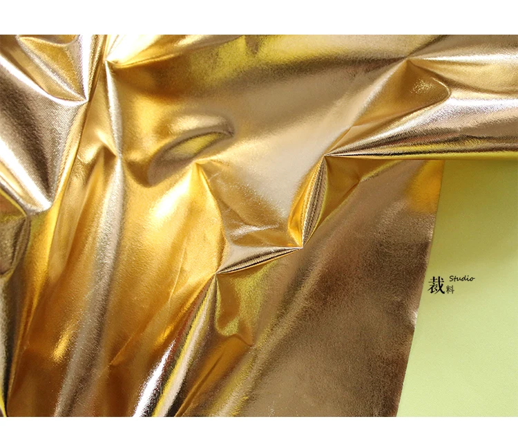 ТПУ искусственная кожа мягкий яркий золотой зеркальный эластичный дизайнерский материал для patchwork ворка Базен riche getzner tissus telas por metros