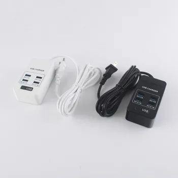 

4 Ports USB Charger Multiple Wall Charging 5V/2.1A Adapter with 2M Power Cable Mobile Phone Universal EU/AU/UK/US Plug