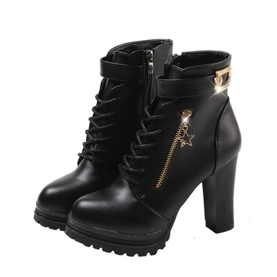 

British wind Martin boots women's boots 2018 autumn new short boots stiletto pointed high heels winter women's shoes