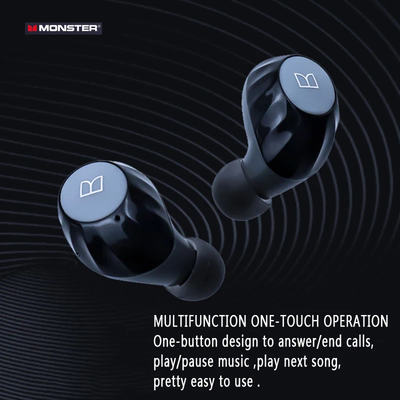 Беспроводные наушники MONSTER Bluetooth 5 0 IPX5 Водонепроницаемые многофункциональные с