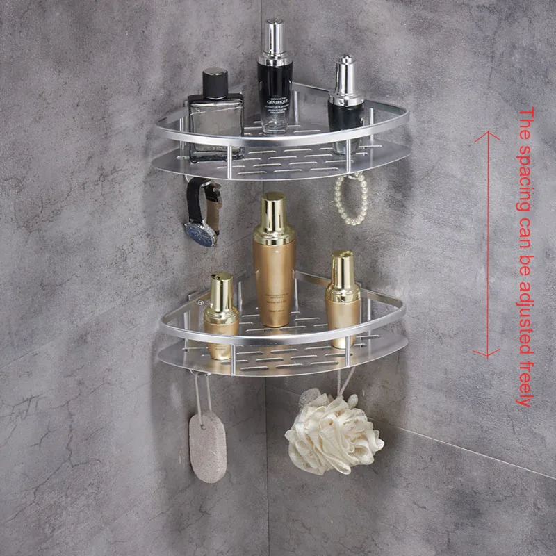 الألومنيوم الحمام الجرف دش صابون شامبو حمام التجميل التخزين المنظم حامل أرفف J2Y