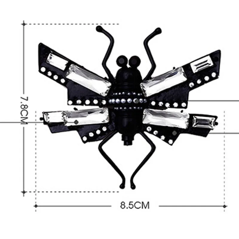 Модная бижутерия от насекомых красно-белая Брошь со стразами-кристаллами Broszka Broche Femme Bijoux винтажные большие броши для женщин и мужчин