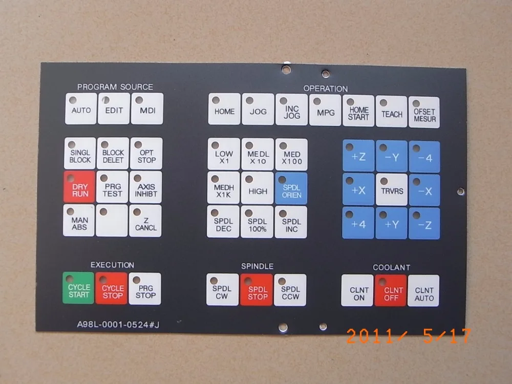 Un nuevo teclado de membrana película para Fanuc A98L-0005-0032#B 