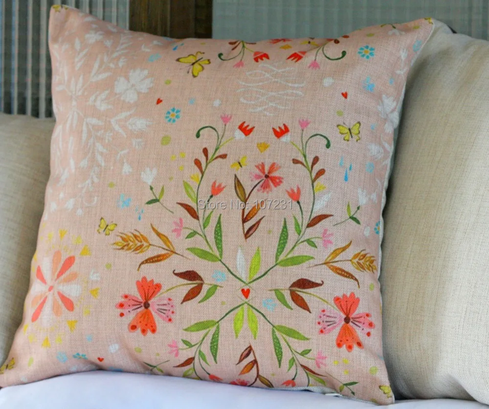 Vintage Linen Pillow Cushion Cover Throw decorative cushion covers 45cm