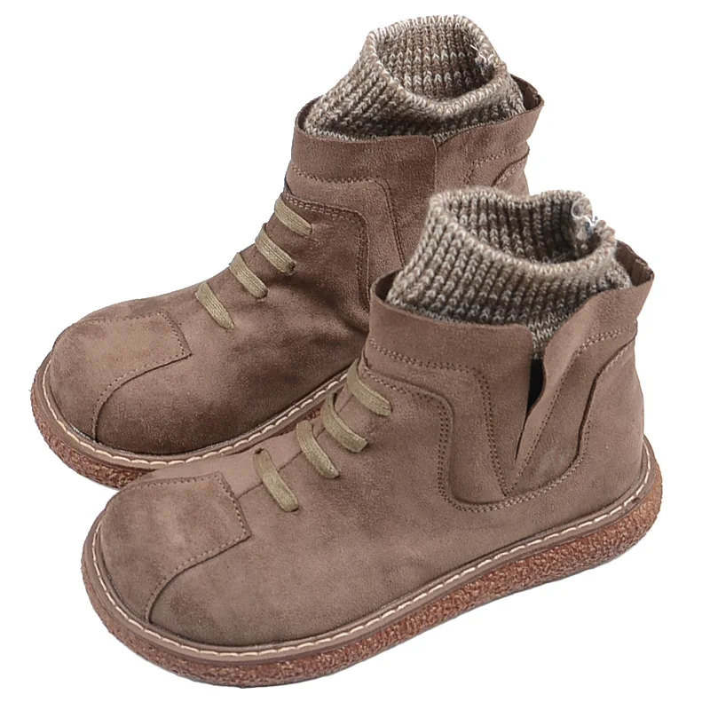 

Mori literary retro thick bottom ankle boots Japanese big head doll shoes 2018 winter new Martin boot Harajuku style short boot