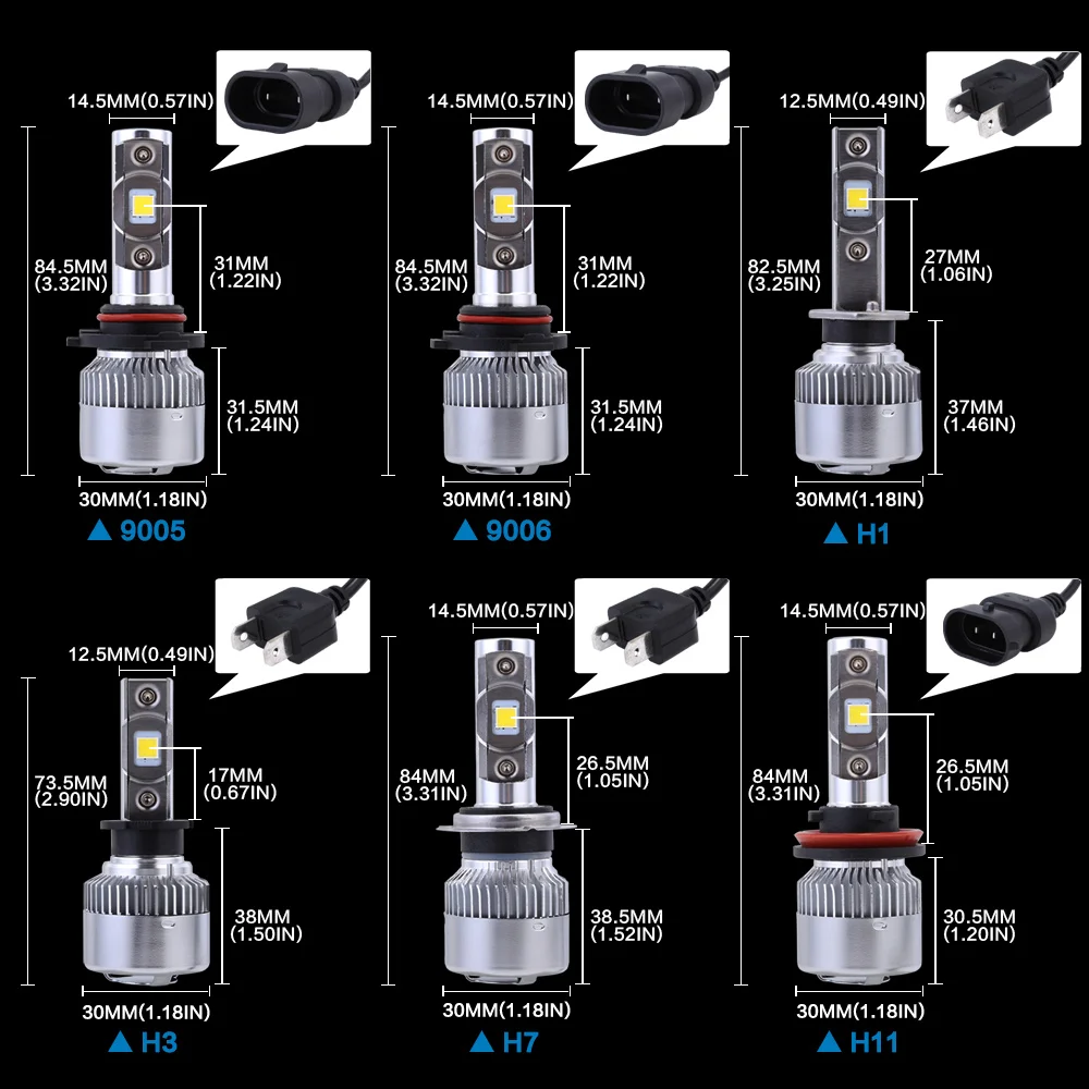 NOVSIGHT H7 H8/H9/H11 Автомобильный светодиодный головной светильник лампы H16JP HB3/9005 HB4/9006 H1 H3 64W 9600lm с переключением между дальним и белый туман светильник лампы D46